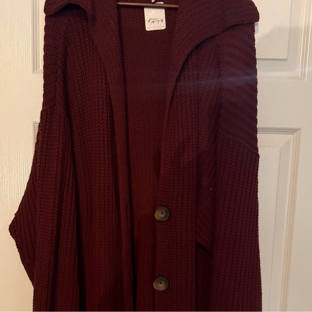 Free People Swim Too Deep Cardigan size XL New with Tags Cinnamon Brown - Picture 6 of 14